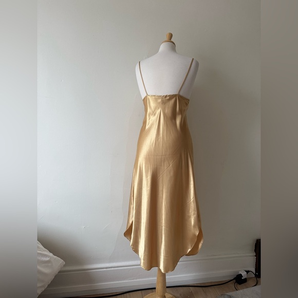 Vintage Victoria Steven’s Gold Slip Dress • Satin Lace Nightgown • Size Large - Picture 4 of 9